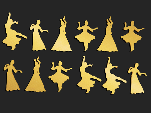 Dance silhouette wall ornaments