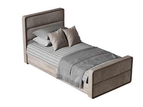 Modern Solid Wood Single Bed