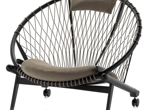 Nordic simple solid wood net woven Lounge Chair for free