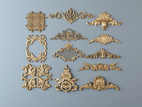 European-style Metal Carved Component