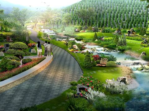 Modern Wetland Park Landscape psd