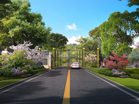 modern residential gate entrance psd