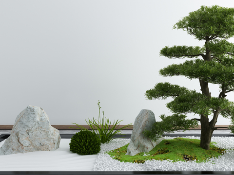 New Chinese stone pine gardening sketch