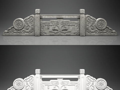 Chinese-style stone carved guardrail railing