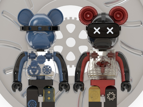 Modern Art Toy Cyberpunk Violence Bear Doll