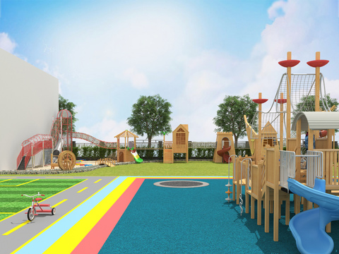 Modern Kindergarten Outdoor Recreation Area