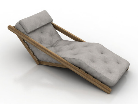 Modern Minimalist Solid Wood Fabric Outdoor Recliner Free