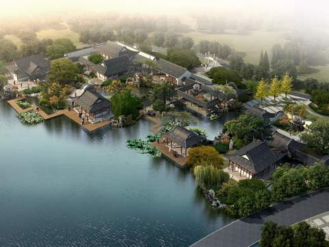 chinese garden landscape psd