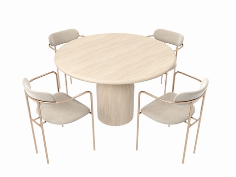 Round Dining Table and Chair Free