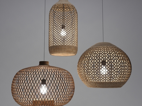 Modern bamboo chandelier