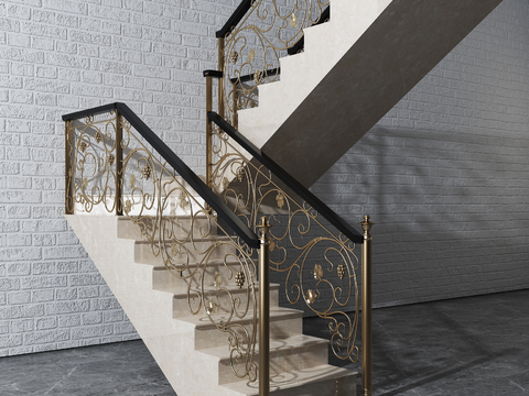 Jianou metal carved stair guardrail