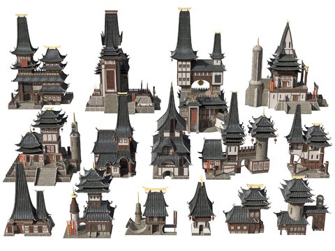 Chinese ancient temple building components