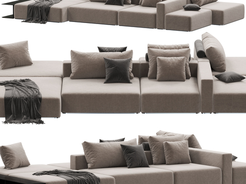 Modern fabric communal sofa