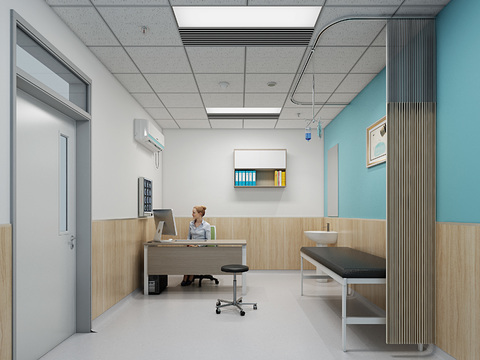 Modern hospital doctor consulting room