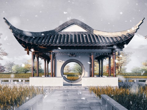 Chinese Ancient Landscape Pavilion