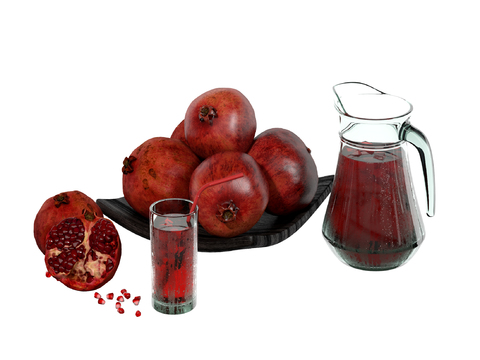 fruit plate pomegranate juice drink