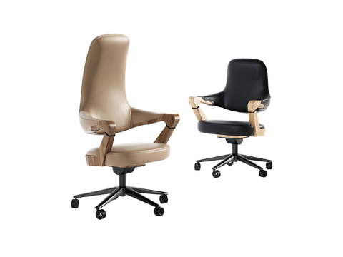 Giorgetti Modern Leather Office Swivel Chair