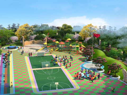 modern children basketball court gymnasium psd