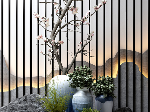 New Chinese Peach Tree Potted Combination