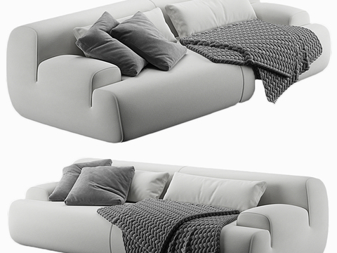 Meridiani modern fabric double sofa