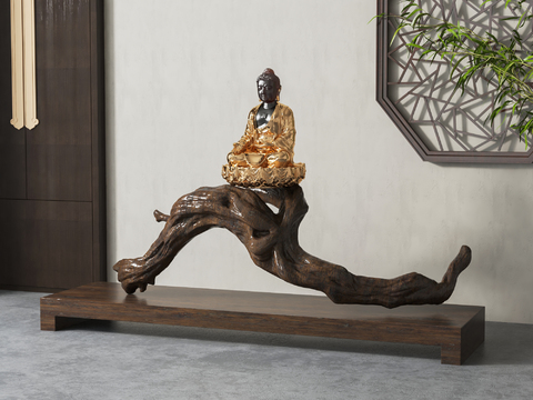 New Chinese-style Root Carving Tree Root Buddha Statues