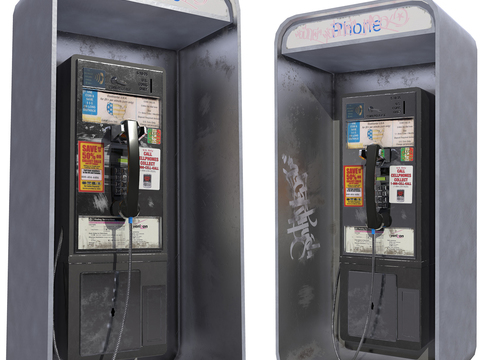 Modern public telephone booth