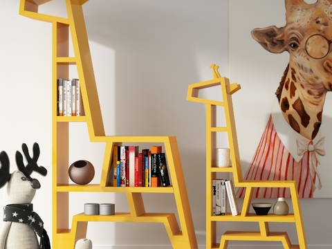 Modern Giraffe Shape Children's Bookshelf