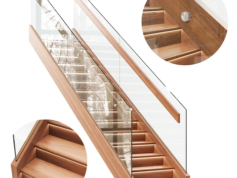 Stairs Wood Board Ladder Glass Escalator