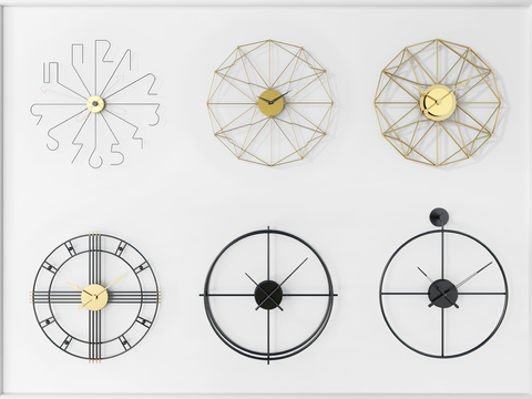 Modern wrought iron wall clock combination