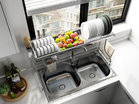 Modern Bowl Chopsticks Drain Rack Sink