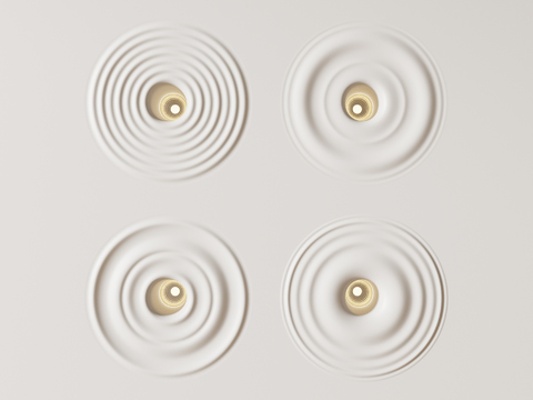 Modern ring water ripple plaster wall lamp