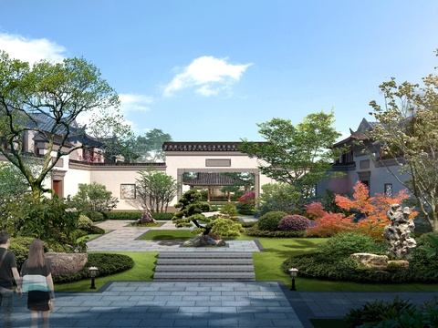 New Chinese Garden Landscape psd