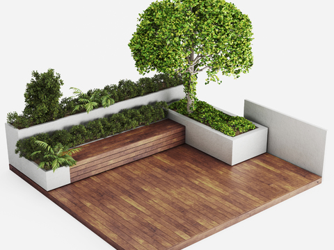 Modern outdoor flower bed seat