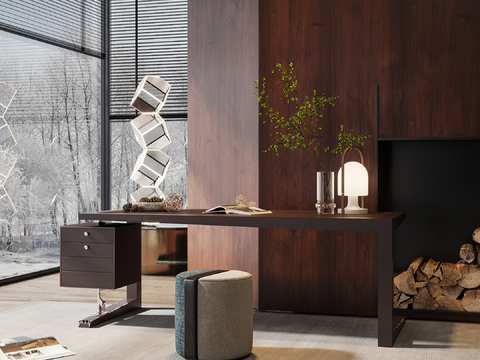 Giorgetti modern solid wood desk and chair