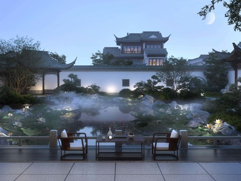 New Chinese Garden Landscape psd