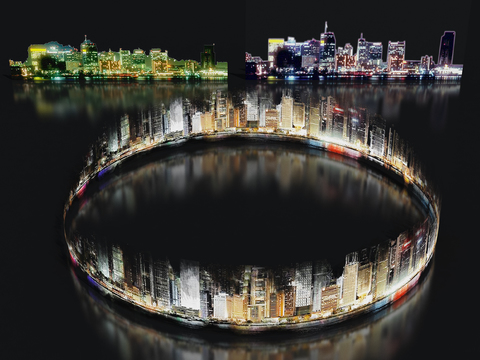 Ring City Background Night Scene Vision