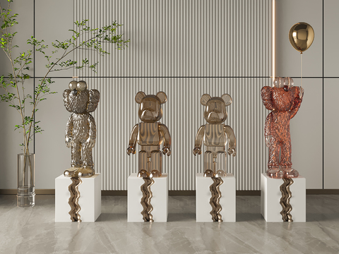 Modern acrylic kaws fashion sculpture ornaments