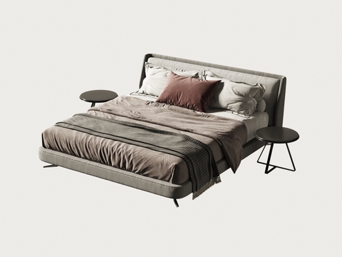 Modern fabric double bed free