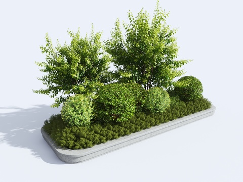 Shrubbery plants pile landscape trees