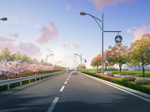 urban road highway green belt psd