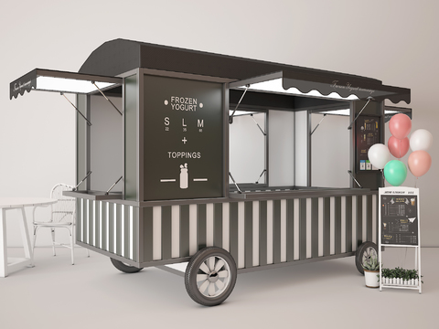 Modern Black and White Fast Food Car Decorative Car