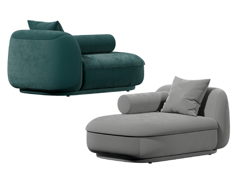 Modern Green Cloth Chaise