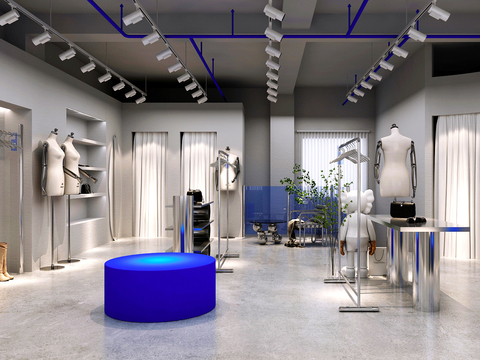 Modern Klein Blue Clothing Shoe Shop Free