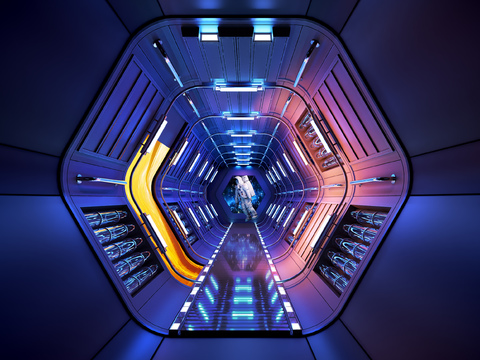 Post-modern spacecraft tunnel corridor