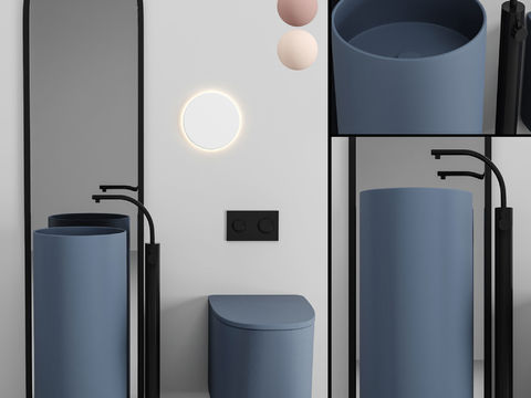 Modern Pillar Washbasin Toilet