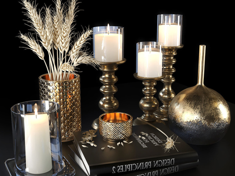 Modern Wheat Vase Candle Table Lamp Book Ornaments