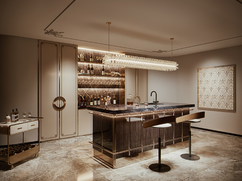 Neoclassical Style Wine Room Bar