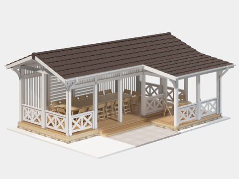 Pavilion gazebo wooden house