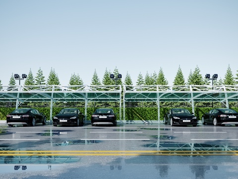 Modern carport parking