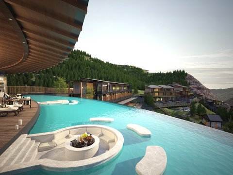 New Chinese Resort Hotel Landscape